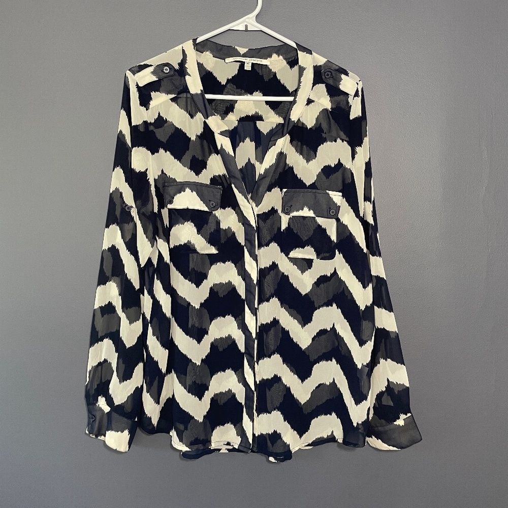 Collective Concepts Sheer Button Down Top - XL
